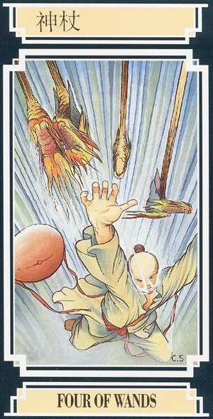 Chinese Tarot FOUR OF WANDS Image