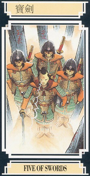 Chinese Tarot FIVE OF SWORDS Image