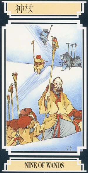 Chinese Tarot NINE OF WANDS Image