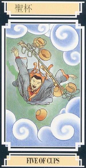 Chinese Tarot FIVE OF CUPS Image