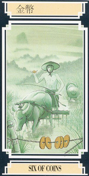 Chinese Tarot SIX OF COINS Image